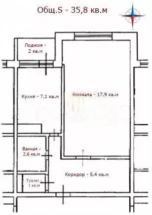 1-к. квартира, 35,8 м, 12/12 эт. - Фото 0