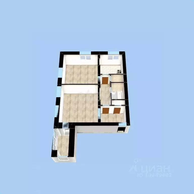 2-к кв. Башкортостан, Уфа Айская ул., 70 (61.5 м) - Фото 1