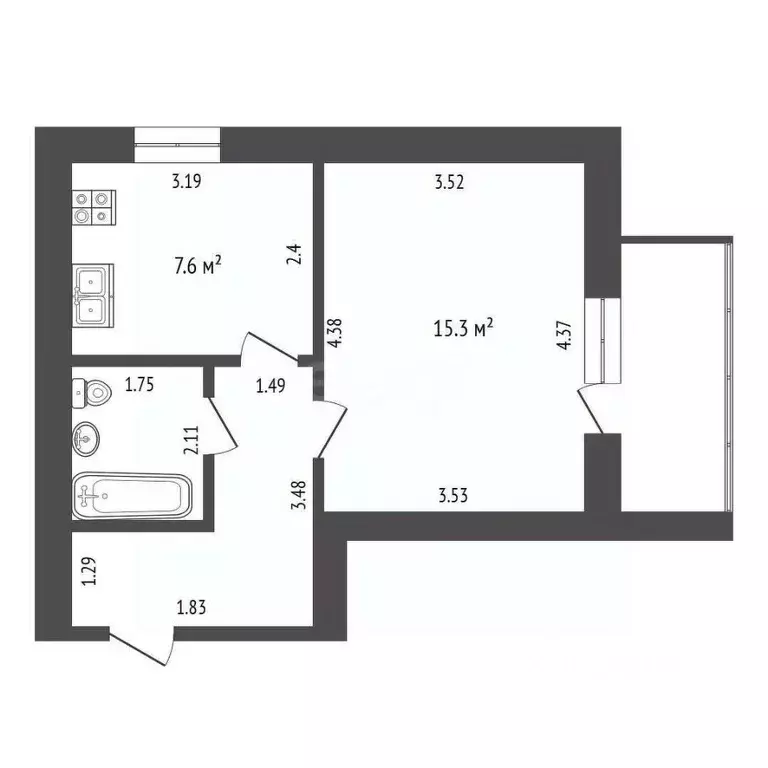 1-к кв. Мордовия, Саранск Севастопольская ул., 17 (35.0 м) - Фото 1