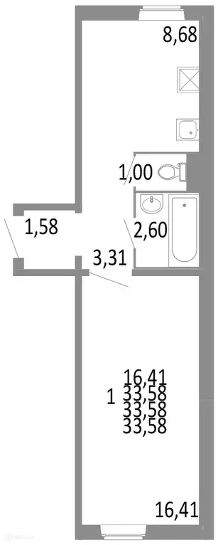 Продаётся 1-к квартира, 33.58 м - Фото 0