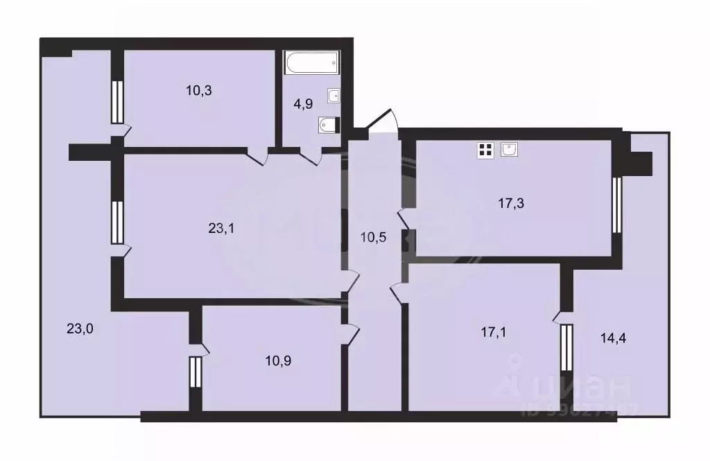 4-к кв. Калининградская область, Светлогорск Яблоневая ул., 5 (93.8 м) - Фото 1