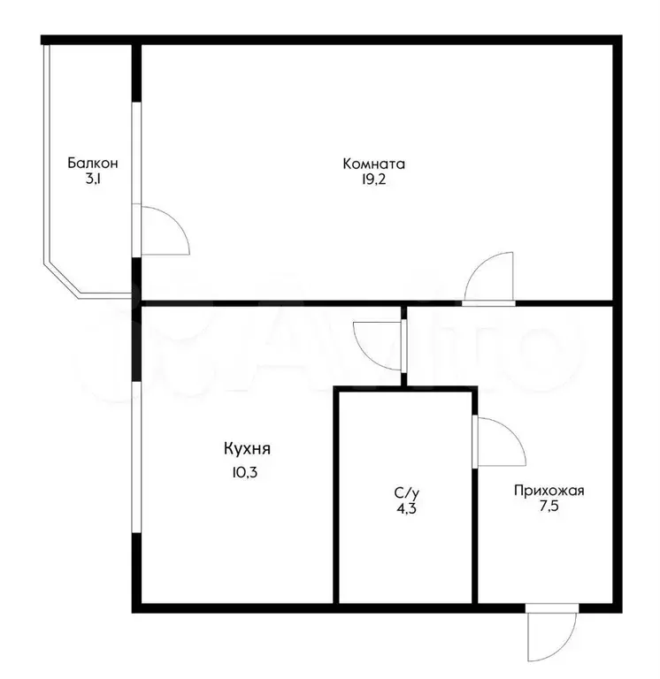 1-к. квартира, 45 м, 5/6 эт. - Фото 0