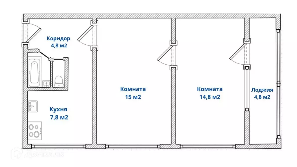 Продаётся 2-к квартира, 45.2 м - Фото 0