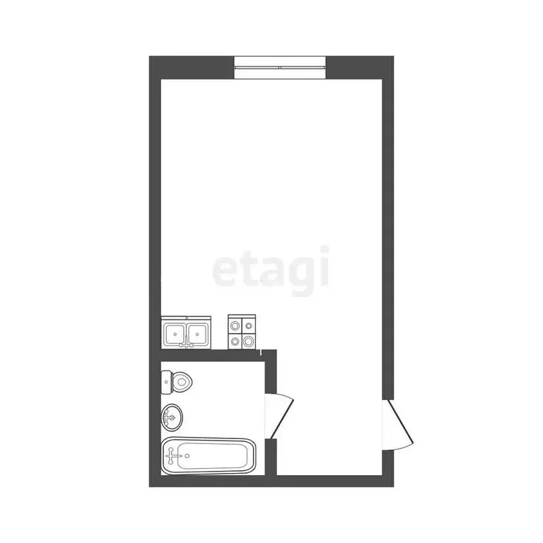 Квартира-студия: Кемерово, Спортивная улица, 36 (18.1 м) - Фото 1