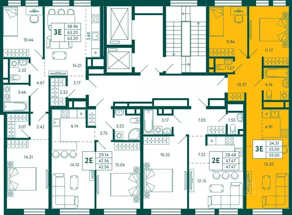 2-к кв. Башкортостан, Уфа Зеленая Роща жилрайон, Терле Парк жилой ... - Фото 1