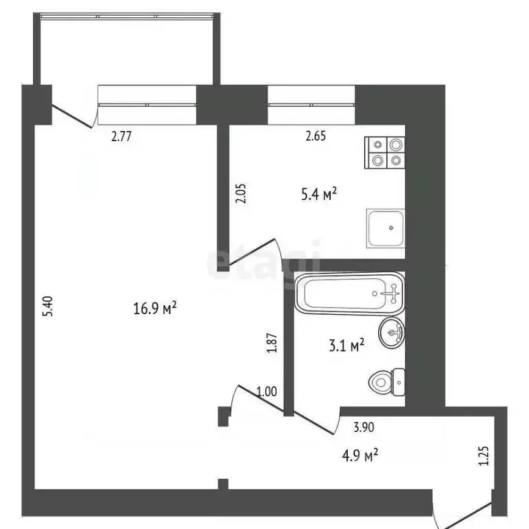 1-к кв. Мордовия, Саранск ул. Веселовского, 4 (30.3 м) - Фото 1