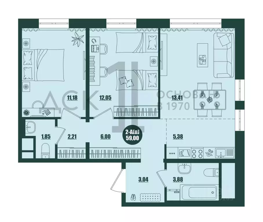 2-к кв. Ханты-Мансийский АО, Сургут 39-й мкр, Крылов жилой комплекс ... - Фото 1