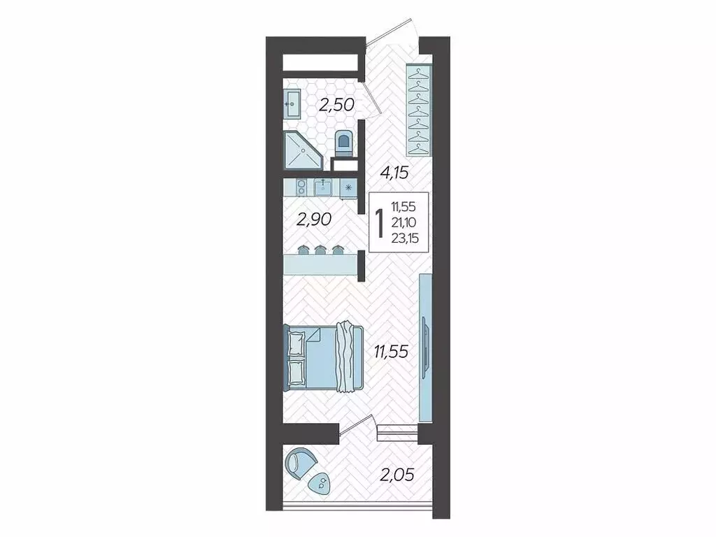 Квартира-студия: Сочи, микрорайон Бытха, Ясногорская улица, 16/2 к12 ... - Фото 1
