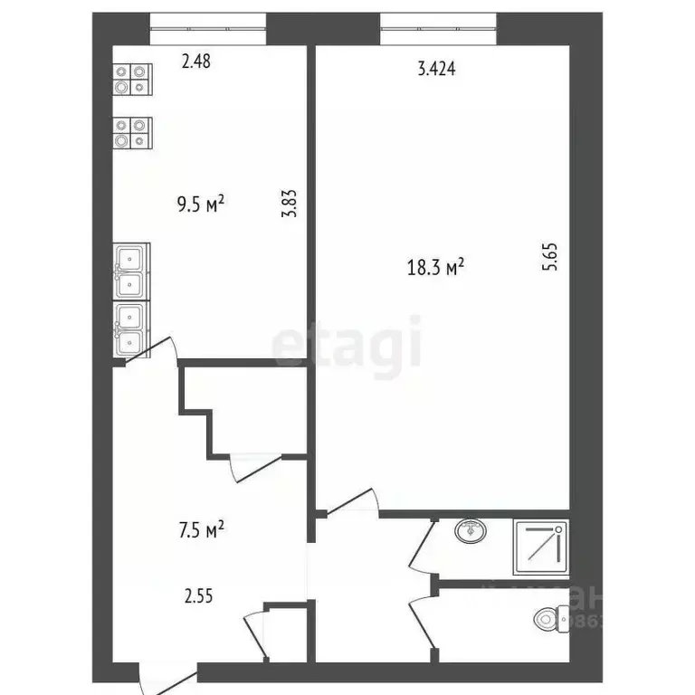 Комната Омская область, Омск просп. Космический, 97Ак3 (24.3 м) - Фото 1