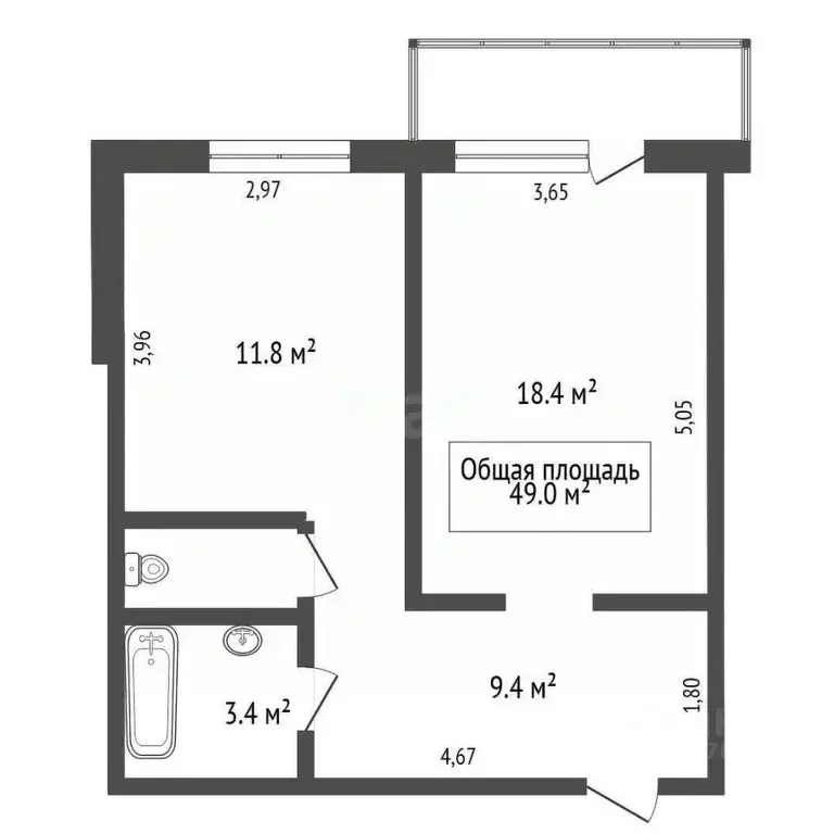 2-к кв. Новосибирская область, Новосибирск Выборная ул., 99/7 (55.0 м) - Фото 2