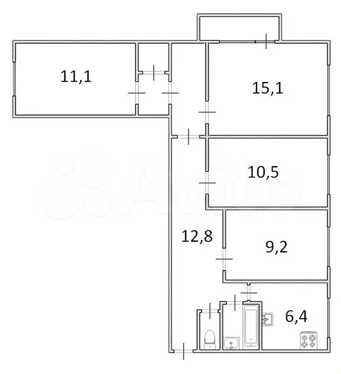 4-к. квартира, 75 м, 2/9 эт. - Фото 0