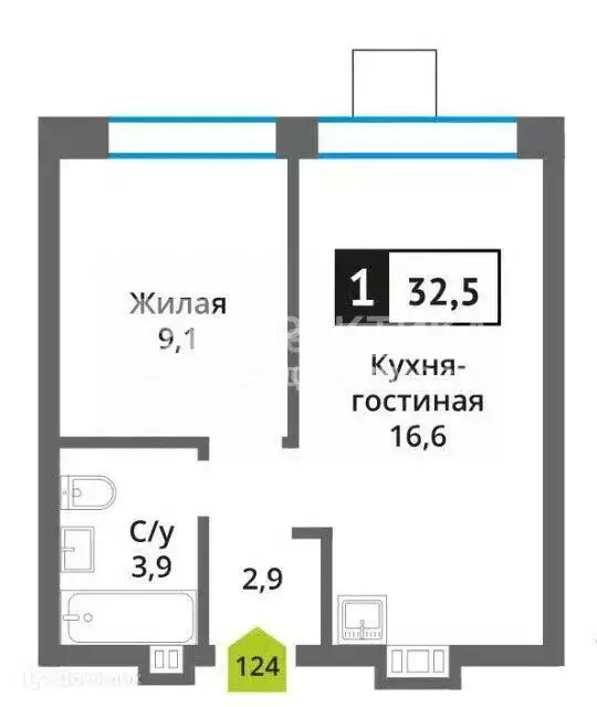 1-комнатная квартира: Красногорск, Соловьиная улица, 6 (32.1 м) - Фото 1