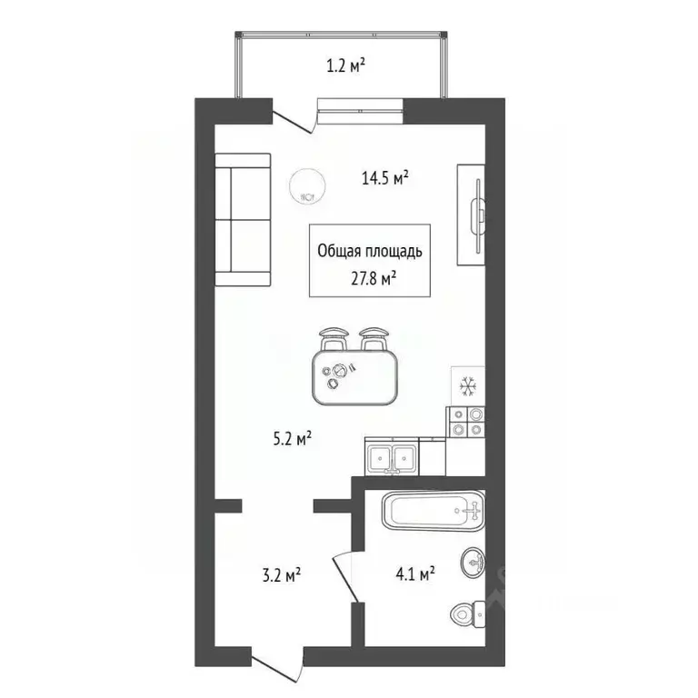Студия Новосибирская область, Новосибирск Красный просп., 167/3 (27.8 ... - Фото 2