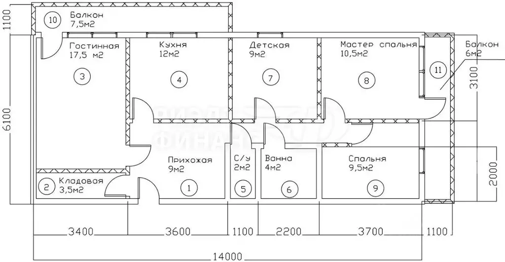 4-к кв. Калининградская область, Калининград ул. Бесселя, 2 (78.0 м) - Фото 1
