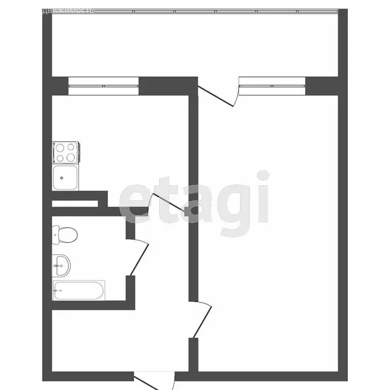 1-комнатная квартира: Томск, улица Энтузиастов, 37 (36 м) - Фото 1