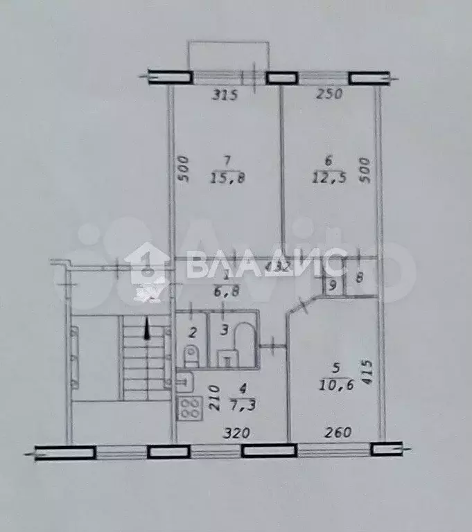 3-к. квартира, 58,1 м, 5/5 эт. - Фото 0