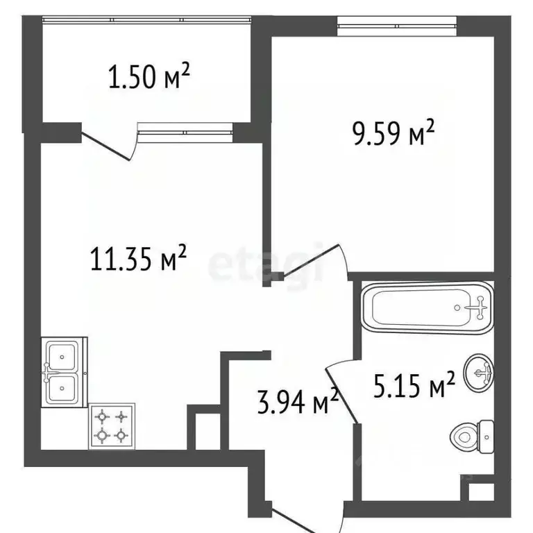 1-к кв. Санкт-Петербург Волхонское ш., 3к1 (30.78 м) - Фото 2