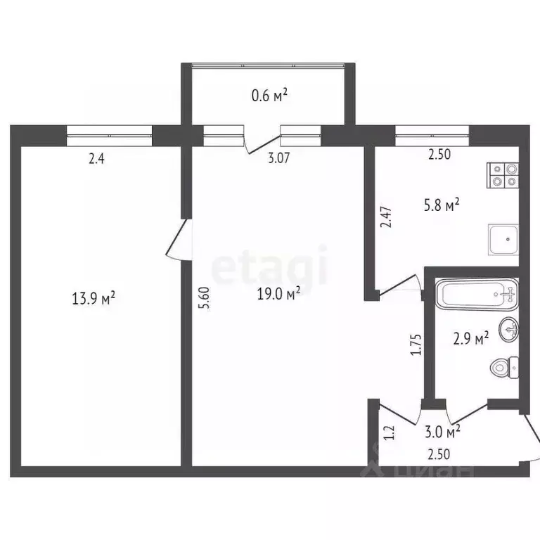 2-к кв. Мордовия, Саранск ул. Лихачева, 9 (44.6 м) - Фото 1