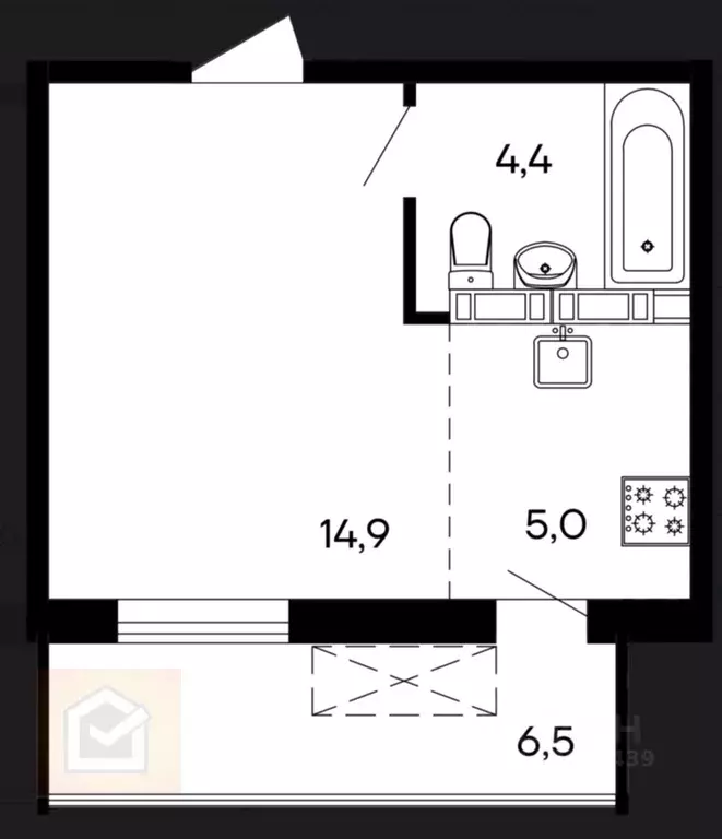 Студия Севастополь ул. Токарева, 18Дк2 (30.8 м) - Фото 0