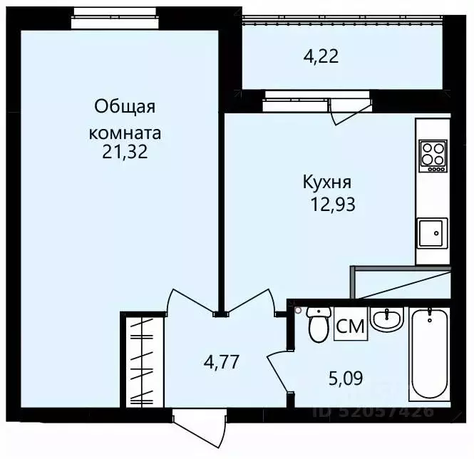 1-к кв. Мордовия, Саранск ул. Юрия Святкина, 14 (46.22 м) - Фото 0
