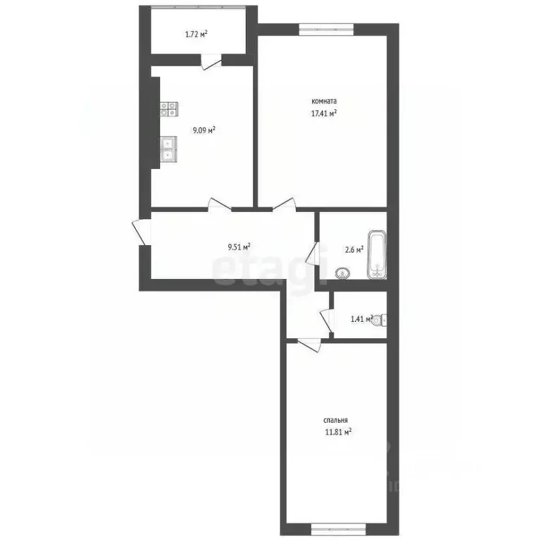 2-к кв. Калининградская область, Калининград Елизаветинская ул., 4 ... - Фото 2