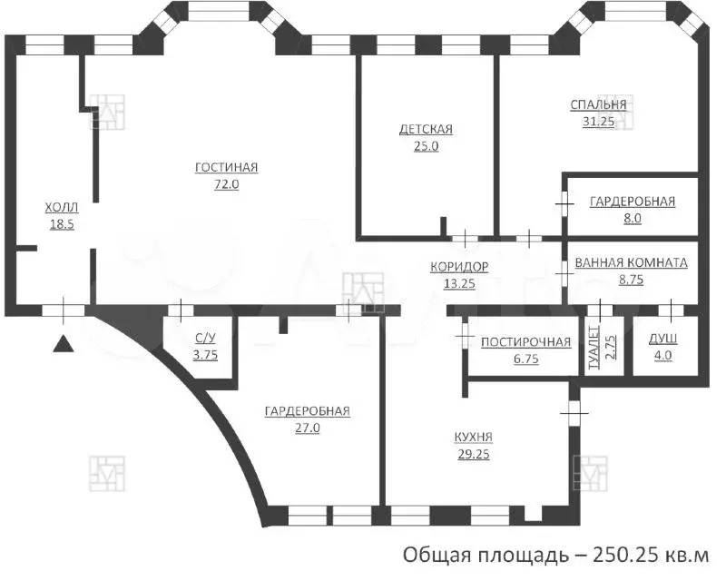 4-к. квартира, 251 м, 4/6 эт. - Фото 0