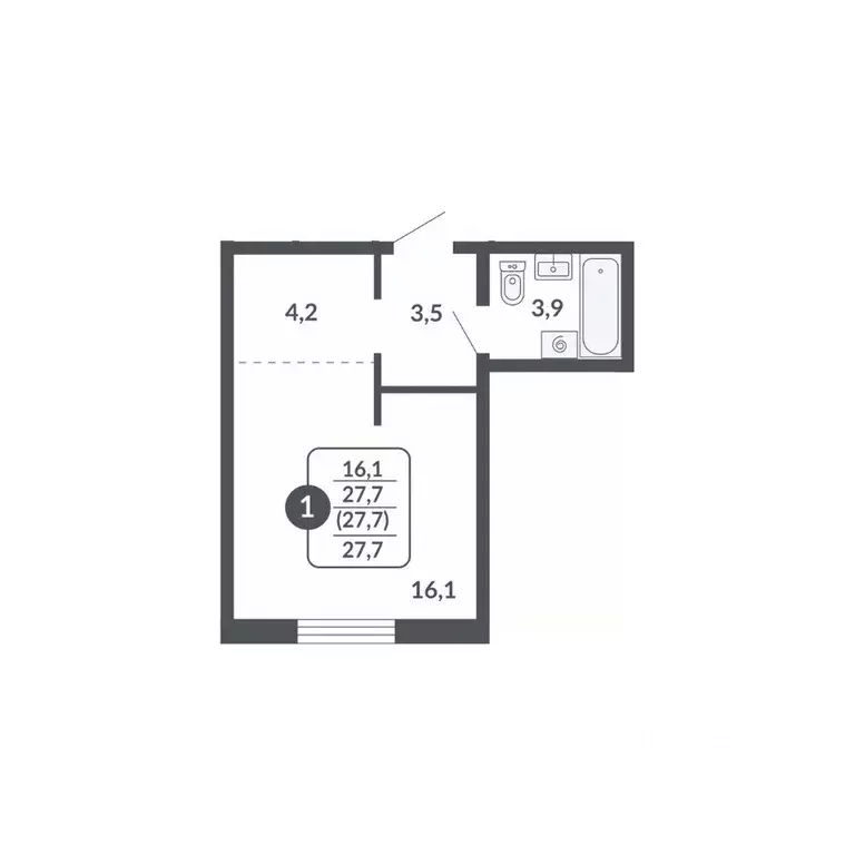 Студия Кировская область, Киров Московская ул., 209 (27.7 м) - Фото 1