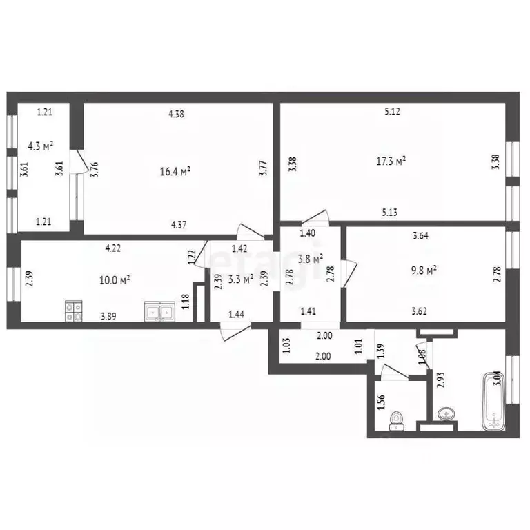 3-к кв. Севастополь ш. Камышовое, 37Бк1 (70.8 м) - Фото 1