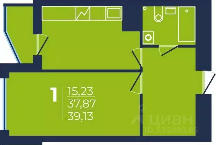 1-к кв. Башкортостан, Уфа просп. Дружбы Народов, 51 (39.0 м) - Фото 1
