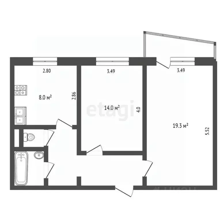 2-к кв. Владимирская область, Муром ул. Энгельса, 1А (53.2 м) - Фото 1