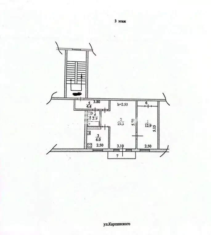 2-к кв. Пензенская область, Пенза ул. Карпинского, 17 (46.8 м) - Фото 2