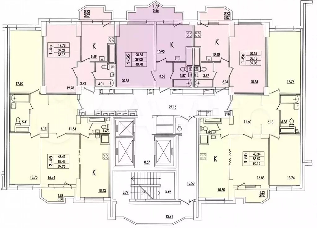 2-к. квартира, 60 м, 2/14 эт. - Фото 1