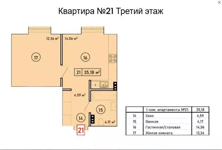 1-к кв. Калининградская область, Светлогорск ул. Ленина, 30 (35.18 м) - Фото 1