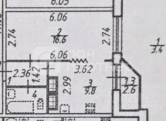 1-к кв. Санкт-Петербург ул. Кустодиева, 3к2 (33.3 м) - Фото 2