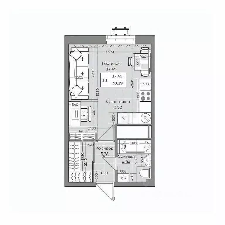 Студия Татарстан, Казань ул. Братьев Батталовых, 20к1 (30.29 м) - Фото 2