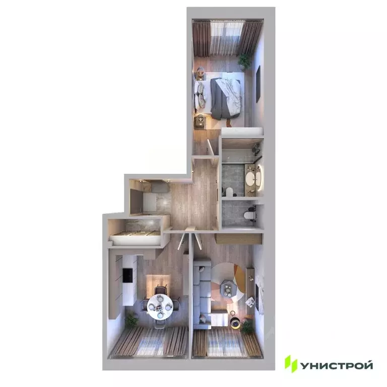 2-к кв. Татарстан, Казань ул. Николая Ершова, 65В (67.78 м) - Фото 1