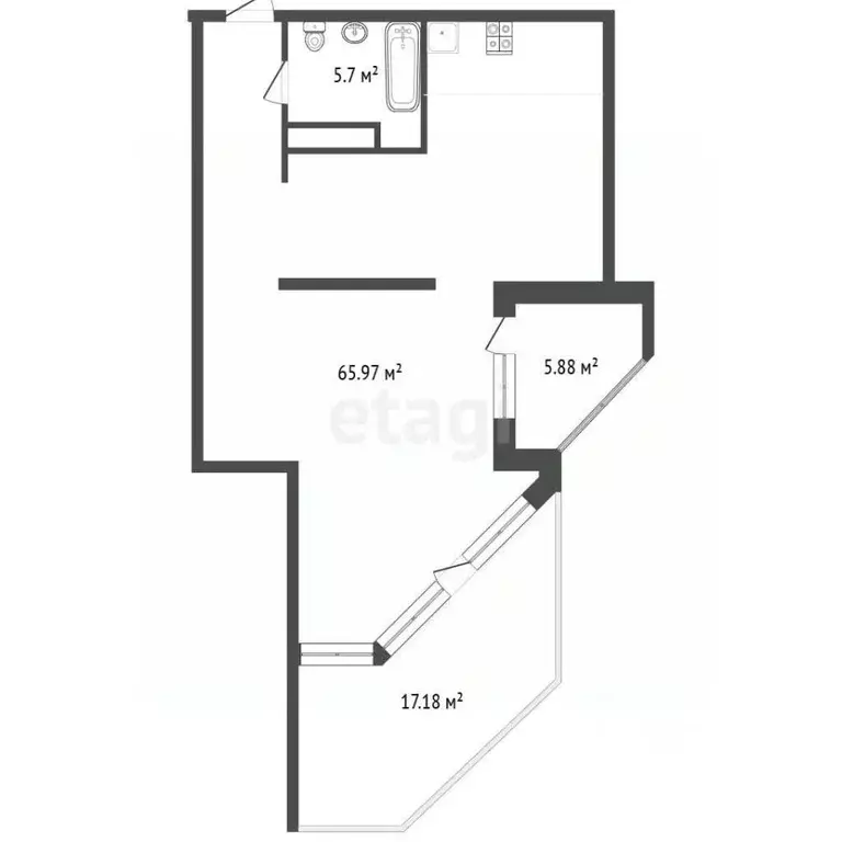 Студия Архангельская область, Архангельск просп. Ломоносова, 98 (79.92 ... - Фото 2