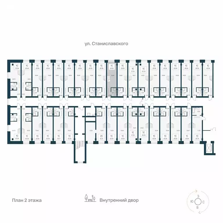Квартира-студия: Новосибирск, улица Станиславского, 25 (29.59 м) - Фото 1