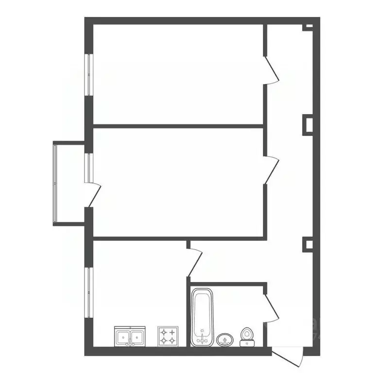 2-к кв. Санкт-Петербург Таллинская ул., 28 (45.8 м) - Фото 2