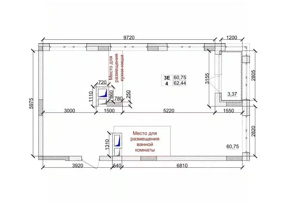 3-к кв. Кемеровская область, Кемерово ул. Дружбы, 10 (62.44 м) - Фото 0