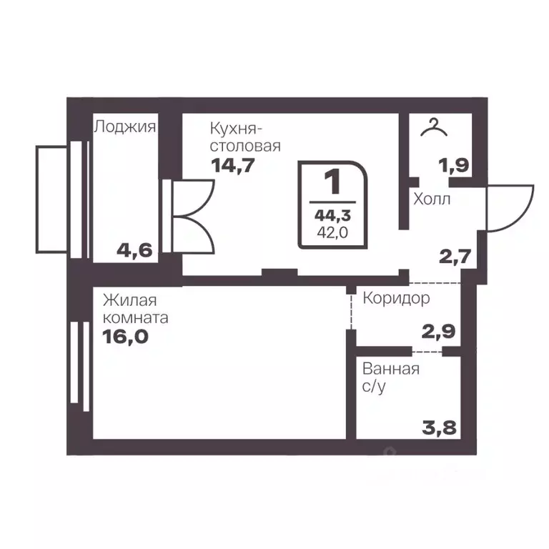 1-к кв. Челябинская область, Магнитогорск ул. Притяжения (42.0 м) - Фото 1