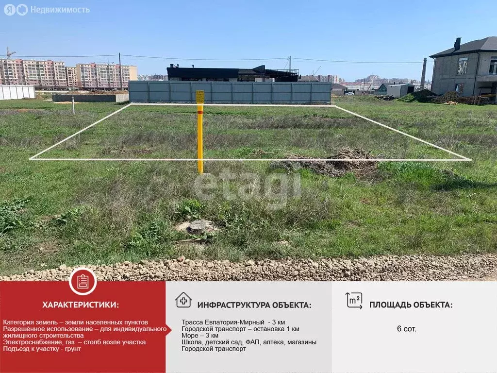 Участок в Евпатория, улица Балатукова Кая-Бея (6 м) - Фото 2