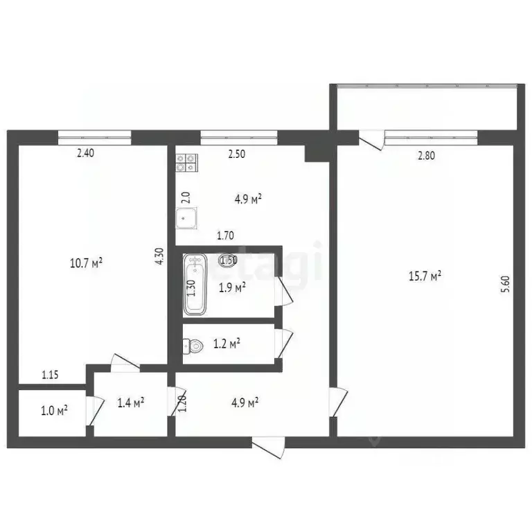 2-к кв. Калужская область, Дзержинский муниципальный округ, Льва ... - Фото 1