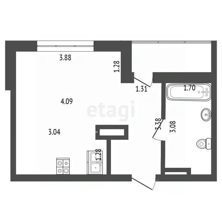 Студия Тюменская область, Тюменский муниципальный округ, д. Патрушева ... - Фото 2