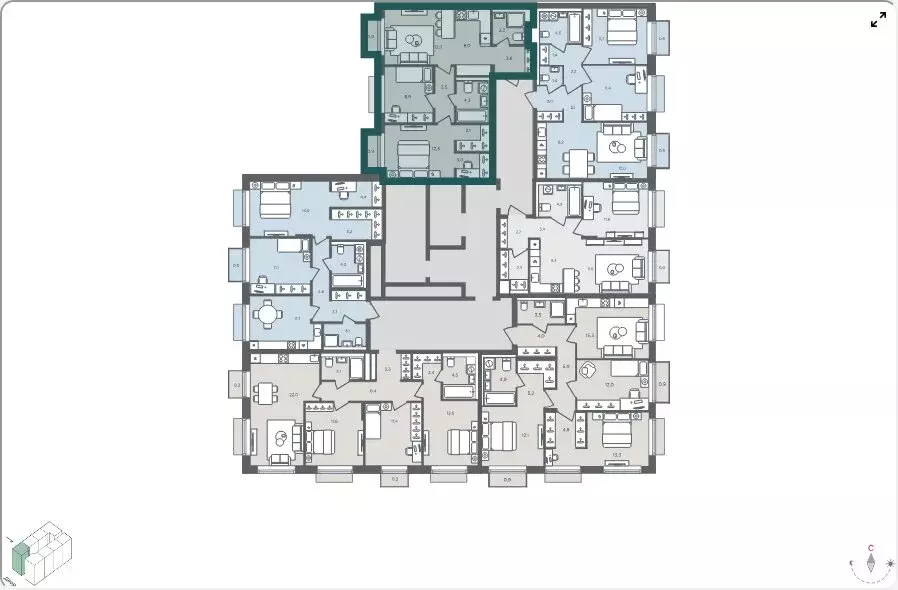 3-комнатная квартира: село Перхушково, микрорайон Равновесие (63.2 м) - Фото 2