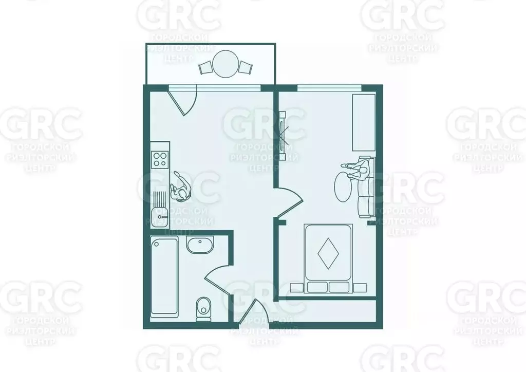 2-к кв. Краснодарский край, Сочи Бытха мкр, ул. Бытха, 48/4 (33.7 м) - Фото 2