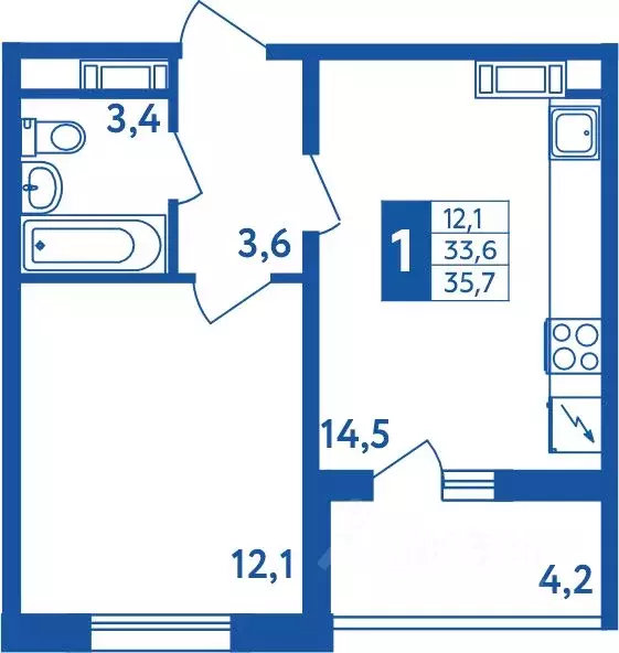 1-к кв. Башкортостан, Уфа Дема жилрайон, Новая Дема жилой комплекс ... - Фото 0