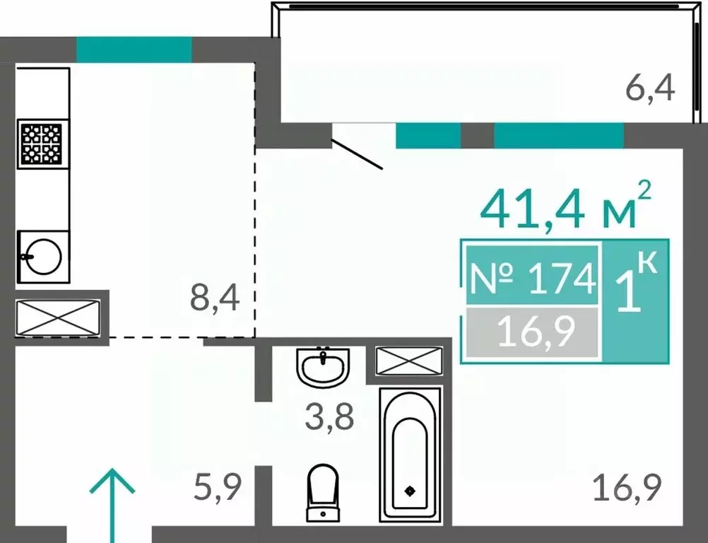 1-к кв. Крым, Евпатория ул. Симферопольская, 2Х (41.5 м) - Фото 0