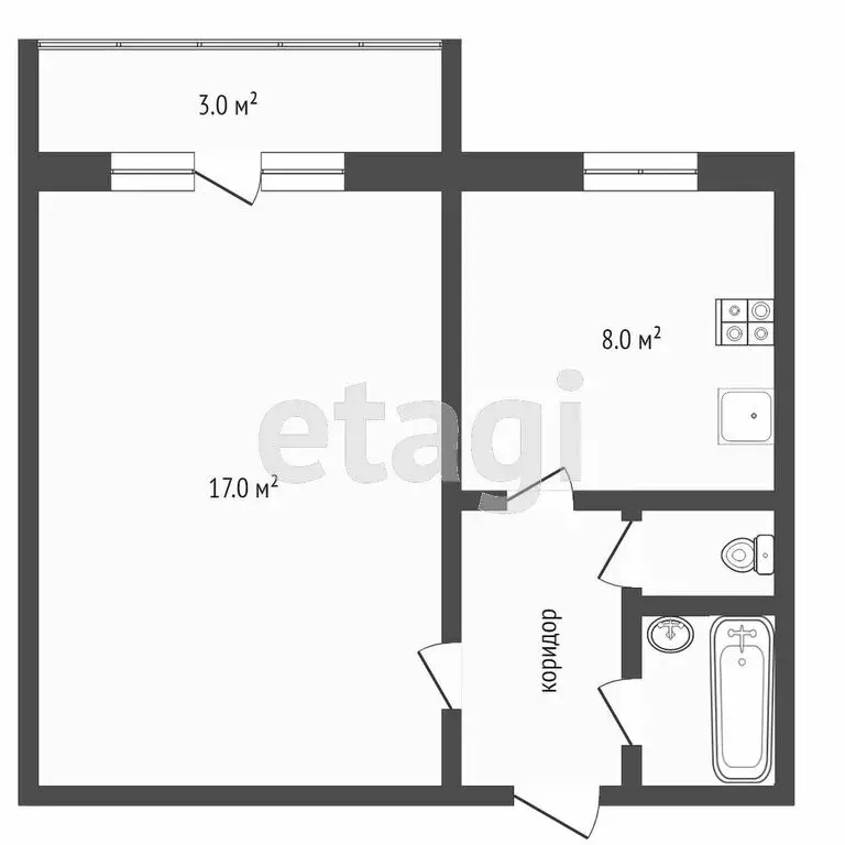 1-комнатная квартира: Челябинск, улица Мамина, 25А (33.5 м) - Фото 0