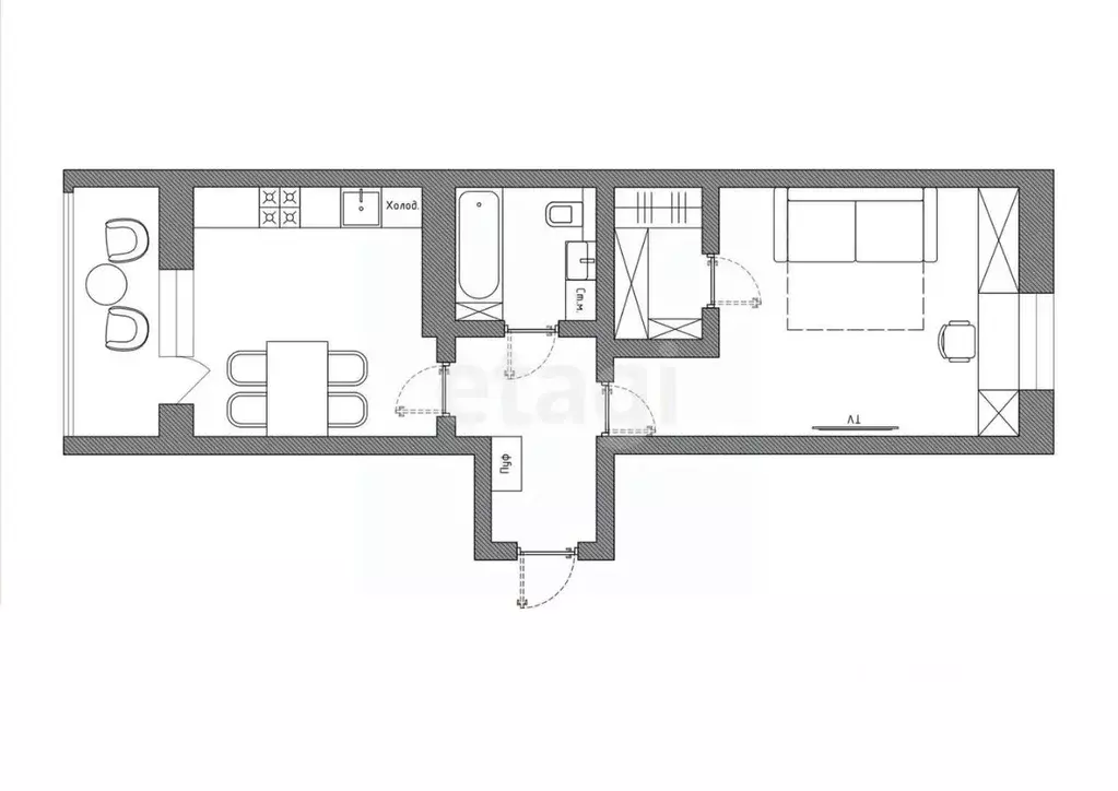 1-к кв. Севастополь ул. Вакуленчука, 28 (43.3 м) - Фото 1